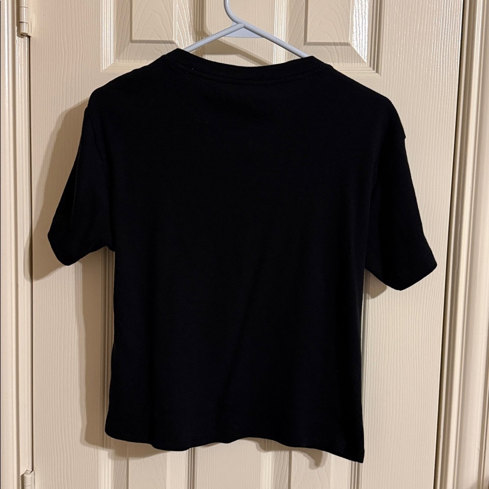 PINK Victoria's Secret Black Ribbed Tee size S - Picture 3 of 3